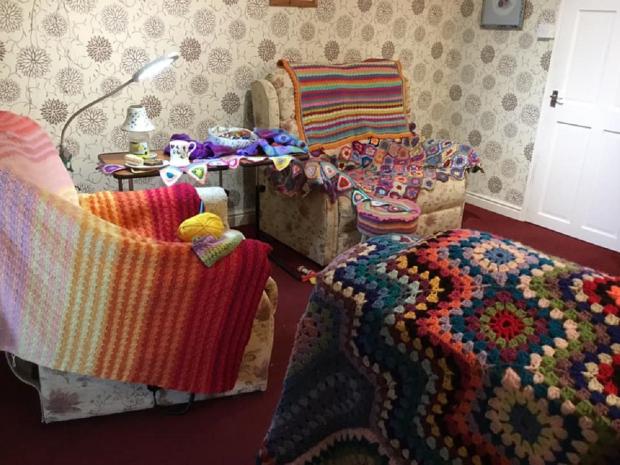 South Wales Argus: Picture: Gill Hollister. “Wellbeing for me is my is my Chair, Crochet, Candles, Coffee & home made Cake.”