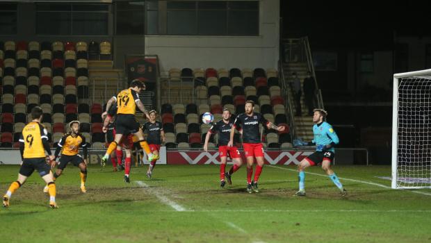 South Wales Argus: HEADER: Dom Telford scored against Exeter