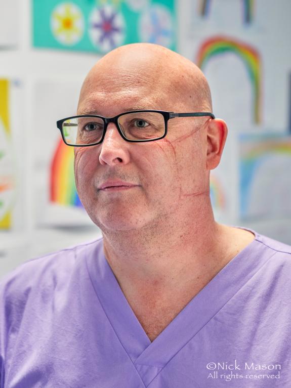 South Wales Argus: PPE marks on the face of staff nurse Dave Rees South Wales Argus: PPE marks on the face of staff nurse Dave Rees