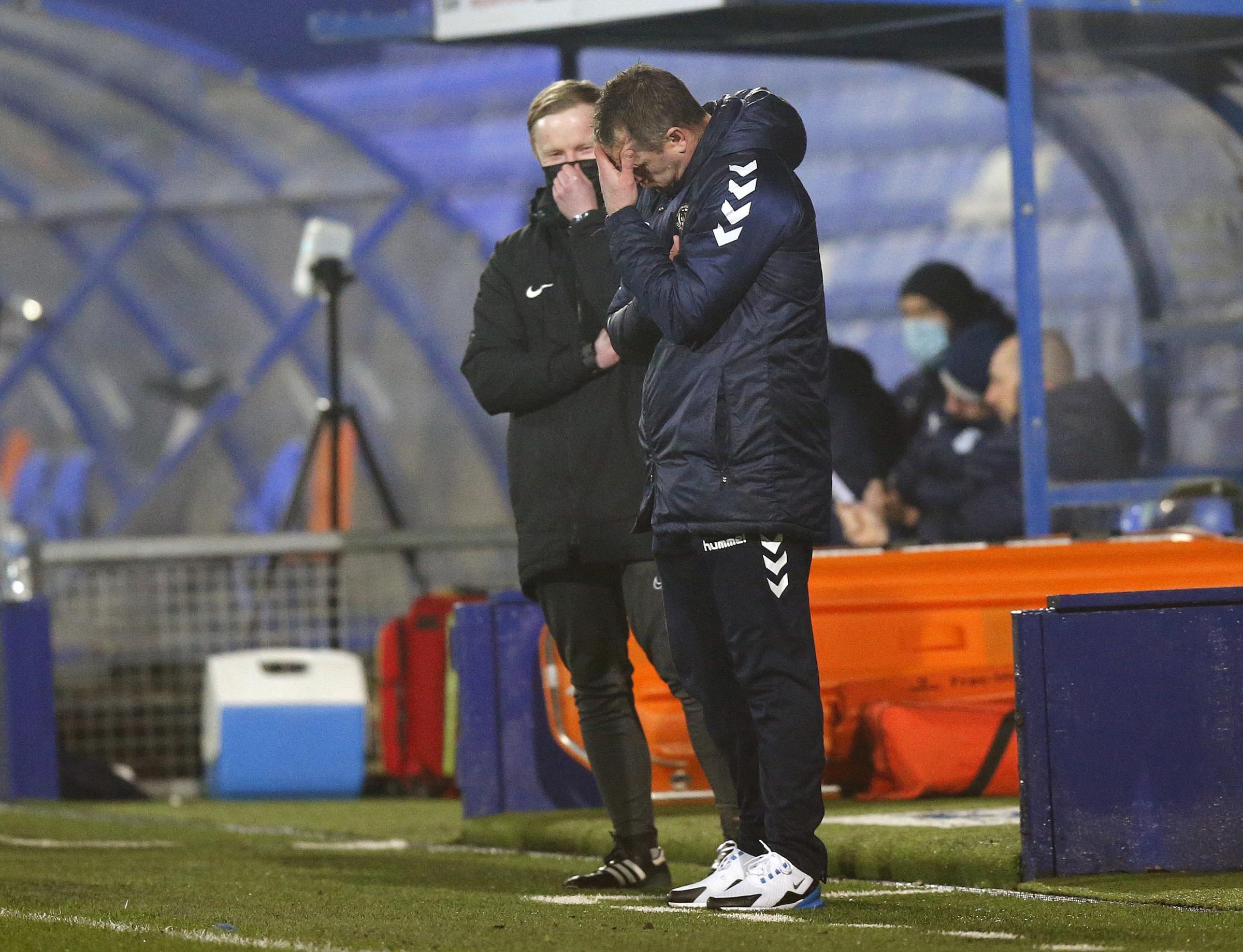 FRUSTRATED: Manager Michael Flynn during Newport Countys loss to Tranmere