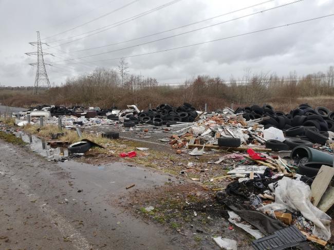 Fly-tipping on an unused access road in western Newport. Picture: The National