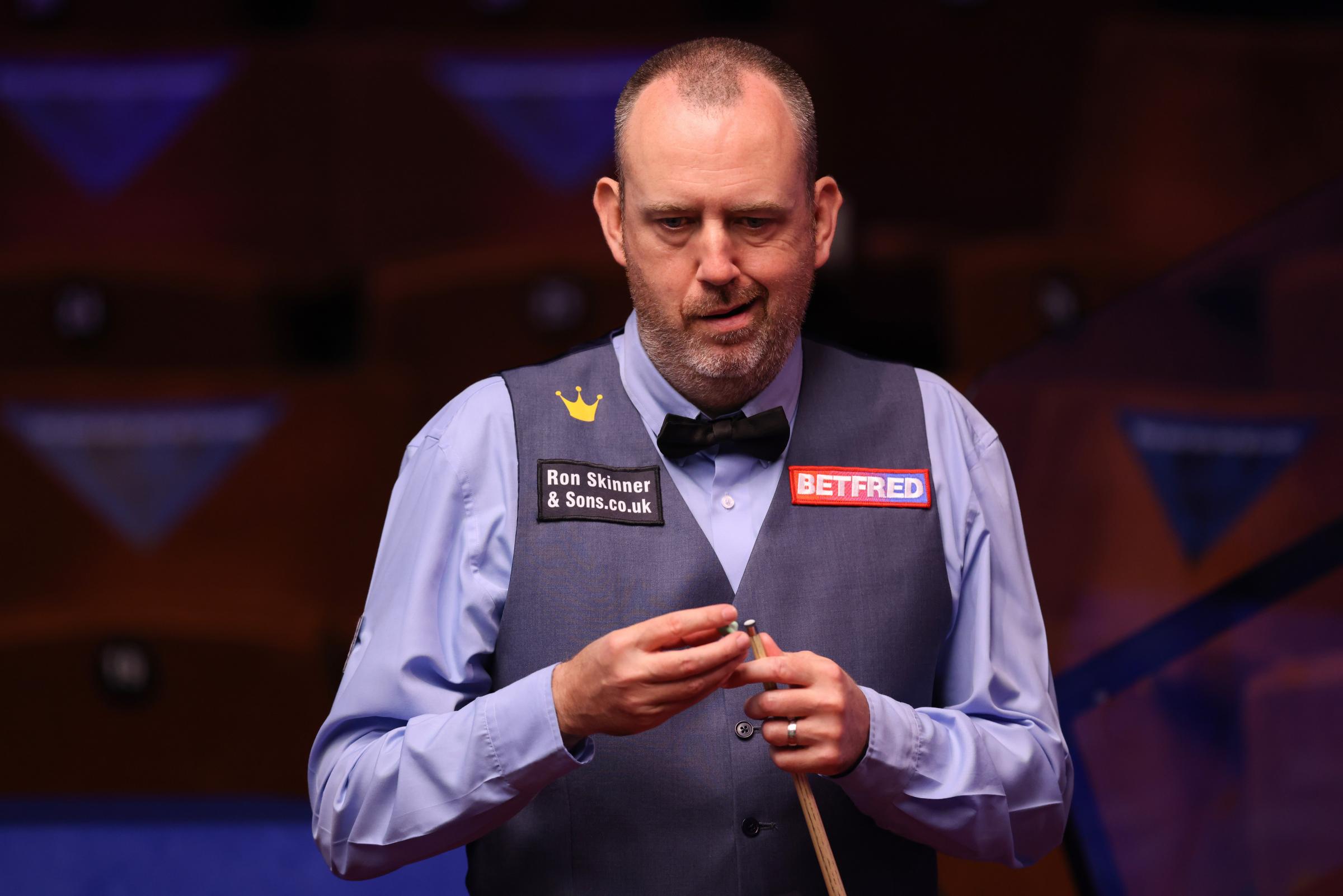 Mark Williams in action during day five of the Betfred World Snooker Championships 2021 at The Crucible, Sheffield. Picture date: Wednesday April 21, 2021.