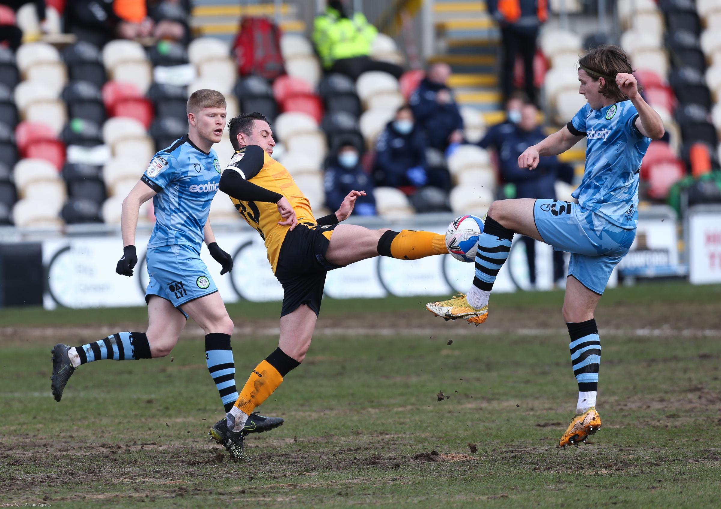 TRICKY: The Rodney Parade pitch was challenging for Anthony Hartigan
