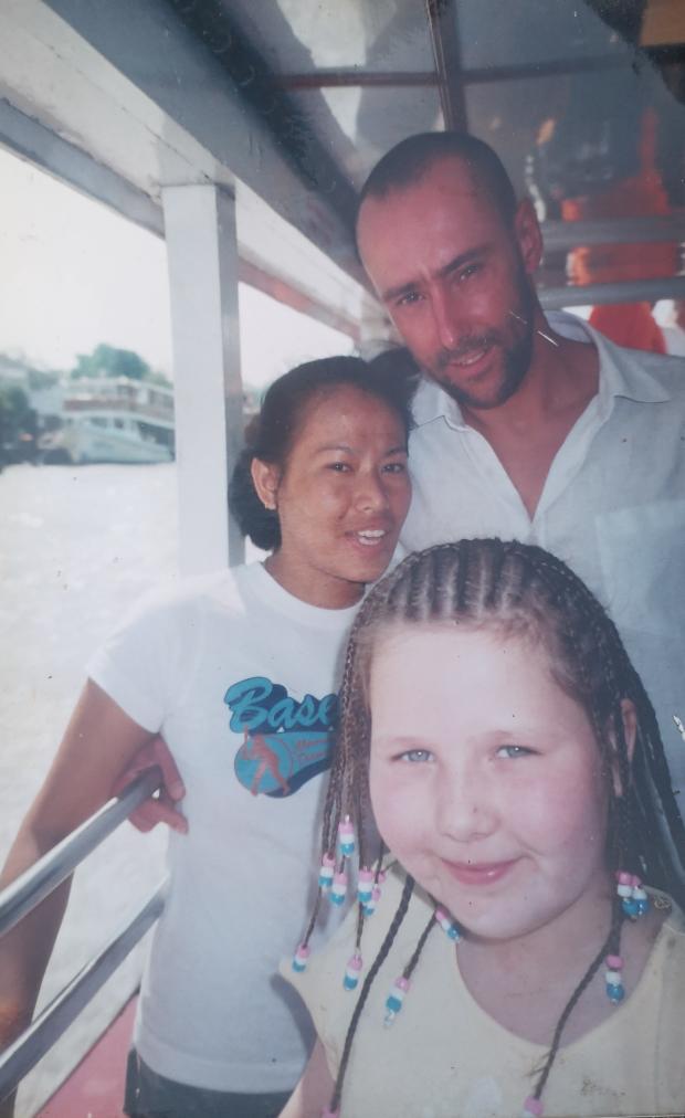 South Wales Argus: Steve with his girlfriend and her niece in Thailand