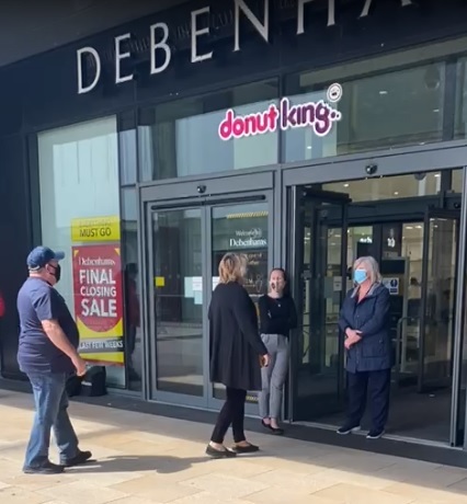 Shoppers turned away from Debenhams in Newport