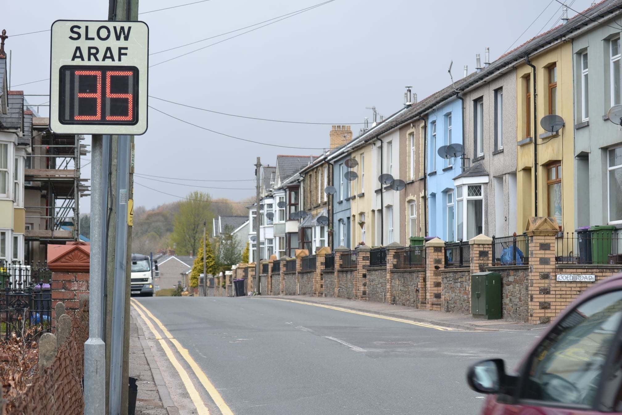 The newly installed Speed Indicator Device on Cwmavon Road heading into Blaenavon. Picture: Blaenavon Town Council.