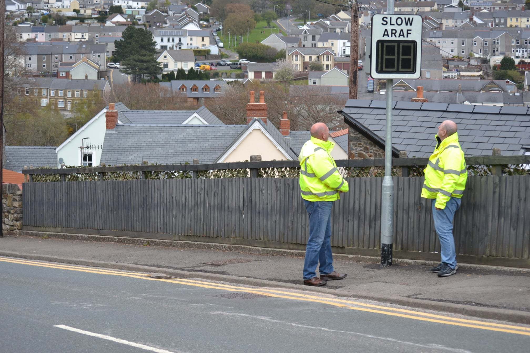 The newly installed Speed Indicator Device on Varteg Road heading into Blaenavon. Picture: Blaenavon Town Council.