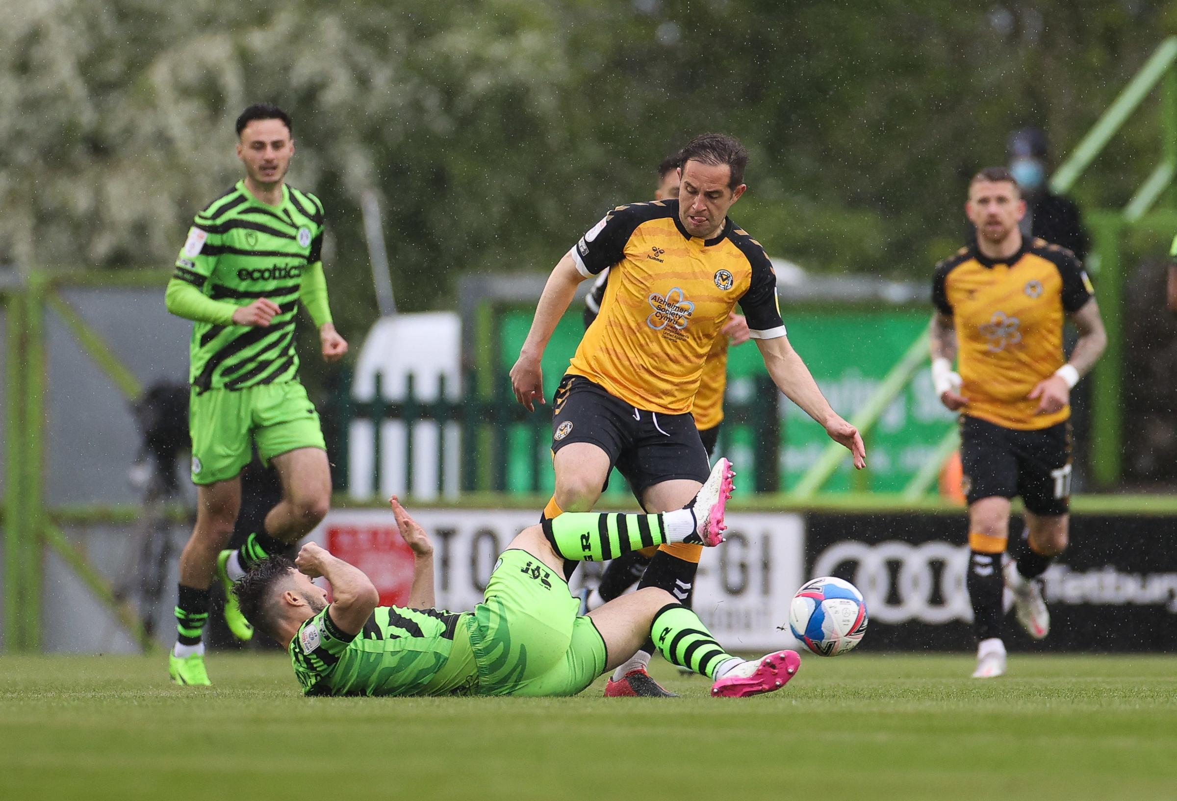 CHALLENGE: Matty Dolan makes a tackle for County at Forest Green