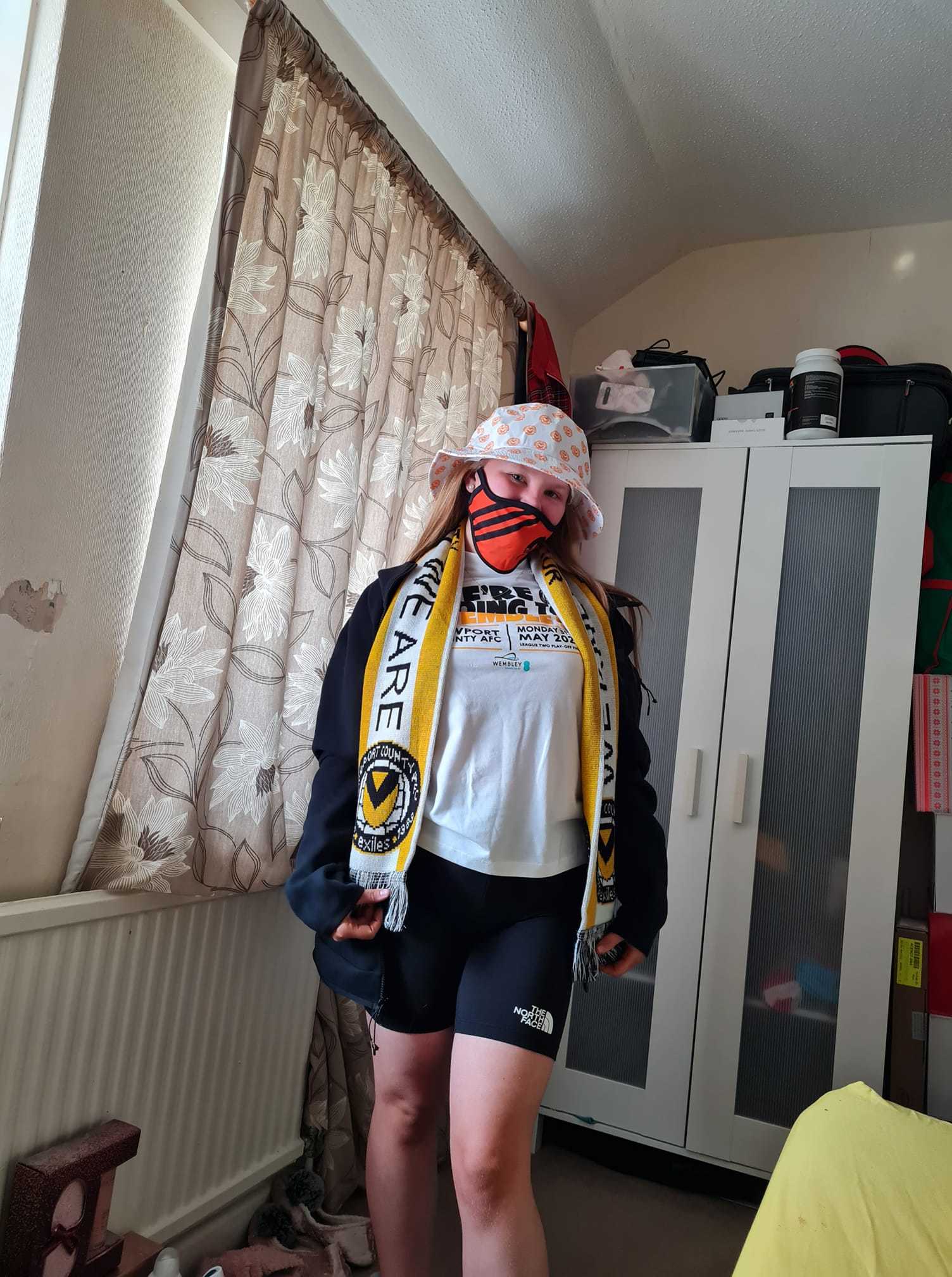 Becky Wilkins sent in this picture of daughter Cerys as they prepared to set off for Wembley