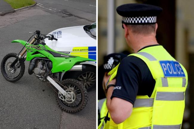 An off-road bike was seized by police after pulling 'high-speed wheelies' in front of children on their way to school