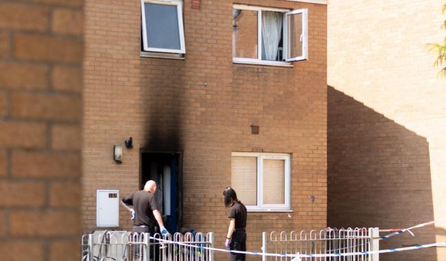 Arrests have been made following a fire in Magor on Wednesday morning. Picture: Tommy Hopkins