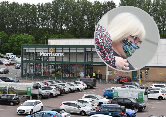 Claire Bevan and the Morrisons supermarket in Cwmbran. Pictures: Wales News Service