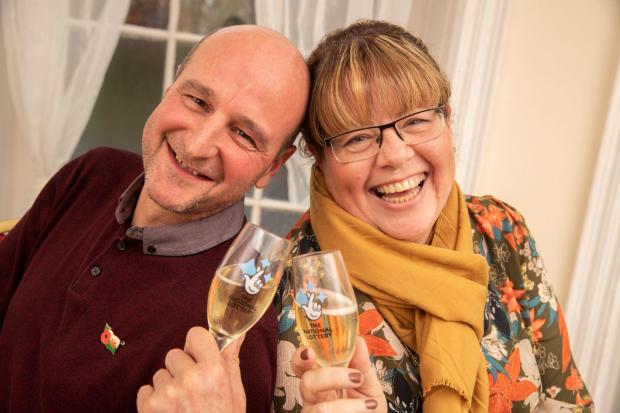 South Wales Argus: David and Lynne Price from New Tredegar celebrating their £1m EuroMillions Millionaire Maker win in October 2019