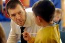 Rhod Gilbert visited Monnow Primary School in Newport in 2012 for his television series Rhod Gilbert’s Work Experience (Picture: Mike Lewis)