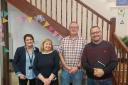 Manager Kate Phillips, Lynne Neagle MS, Cllr Giles Davies and Pastor John Funnell - Cllr Davies and Pastor Funnell are trustees of the Garnsychan Partnership