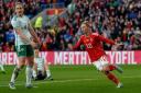 DELIGHT: Wales legend Jess Fishlock celebrates scoring against Northern Ireland