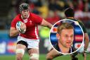 FLASHBACK: Dan Lydiate on the charge for Wales in 2011 and at the 2023 World Cup (inset)