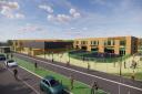 Artist impression of the proposed campus for Upper Rhymney Primary School and Ysgol Y Lawnt. Credit: CCBC