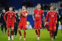 DEJECTED: Wales after the 1-1 draw with Turkey