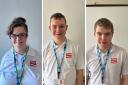 Hannah Hughes, Harley Jones and Luke Porter are three of the students undertaking the supported internships at Nevil Hall Hospital