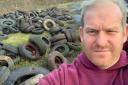 Countryside recreation warden Jon Howells found hundreds of tyres near the old colliery