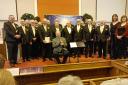 Delight: Graham Middle was the guest of honour at a carol concert by Croesyceiliog Male Choir and the Linden Singers after they received a message from a friend of his in New Zealand
