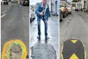 Pothole in Caerleon, Newport turned into speed bump