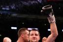 File photo dated 31/05/2014 of Carl Froch celebrating with his belt after knocking down George Groves during the IBF and WBA World Super Middleweight Title fight at Wembley Stadium, London. PRESS ASSOCIATION Photo. Issue date: Tuesday February 3, 2015.