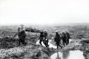 QUAGMIRE: Stretcher bearers battle through the mud during Battle of Passchendaele