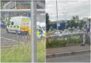 The police response at Cwmbran station following the incident in July 2020.