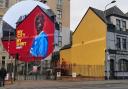 The 'My City My Shirt' mural in Cardiff Bay was painted on the side of Mischief's on James Street.