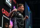 Gerwyn Price in action in Belfast (Picture: Michael Cooper)