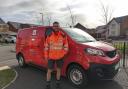 Postman Rob Whitehead during his rounds in Newport's Mon Bank estate. Picture: Michelle Norton