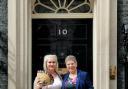 Charlotte Hill and Susan Fiander-Woodhouse of the Blaenafon Cheddar Company at Downing Street for the Spring Showcase. Picture: Charlotte Hill.