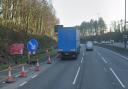 Roadworks on the M4 westbound approaching junction 28. Picture: Google.