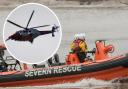 General images of a SARA lifeboat and (inset) a Caostguard helicopter. Pictures: South Wales Argus Camera Club members Marcus Hobbs (main) and Natalie Rowles (inset)