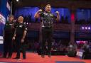 Gerwyn Price celebrates as he reaches the quarter final of the World Matchplay. Picture: Taylor Lanning/PDC