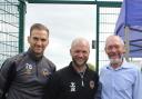 SUPPORT: John Griffiths, Newport East MS. with James Rowbwerry, manager of Newport County