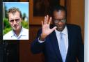 Kwasi Kwarteng leaving Downing Street and, inset, Monmouth MP David Davies. Picture (main): PA Wire