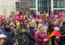 Teachers joined a TUC demonstration in Cardiff during the last round of strikes in Wales..