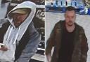 CCTV images of Thomas Bates and another man at the Tesco supermarket in Chepstow. Police now want to identify this other man.