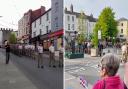 Soldiers from the Rifles march through Chepstow