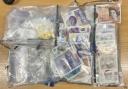 The seized money and drugs