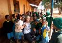 Samantha Hunt on a recent visit to the Kenya school project she gave £50,000 to