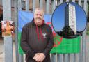 Simon Weaver, head coach at Torfaen Warriors ABC, outside his gym on Grange Industrial Estate. Inset: The Tower, Cwmbran. Pictures: Cwmbran Life