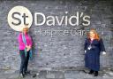 Ruth Jones, MP for Newport West, at St David's Hospice Care in Newport, with chief executive Emma Saysell