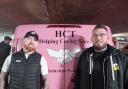 Joe Ross and Will Evans with the Helping Care Team (HCT) pink van
