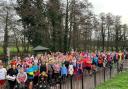 The runners at the start by the Olive Tree Club in Cwmbran. Picture: Griffithstown Harriers/Cwmbran Life