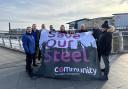 Steelworkers held a rally at the Millennium Bridge this weekend