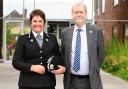 Outgoing: Chief constable Pam Kelly with police and crime commissioner Jeff Cuthbert